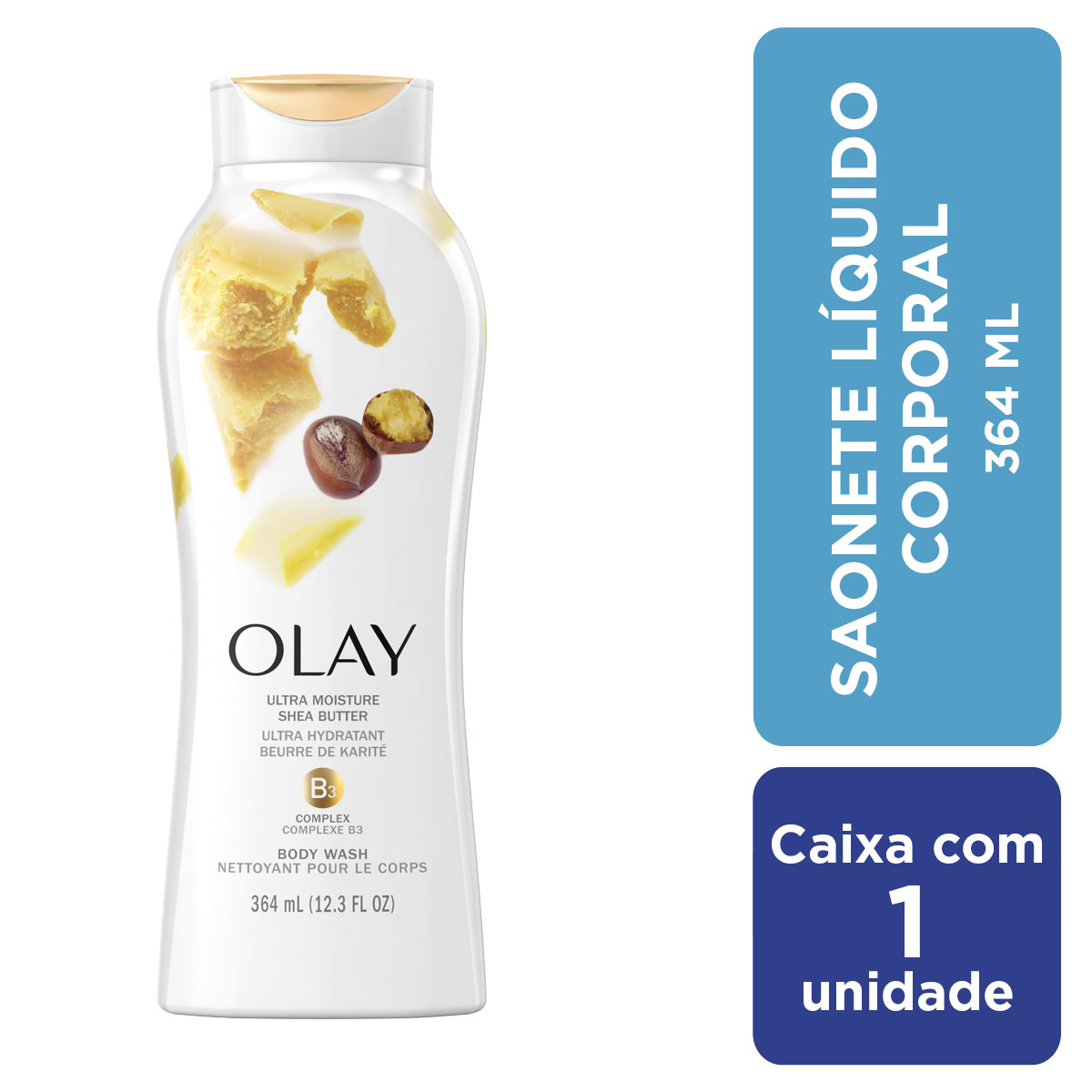 Sabonete Líquido Olay Moisture Shea Butter 650ml: Hidratação Intensa para uma Pele Suave e Radiante.