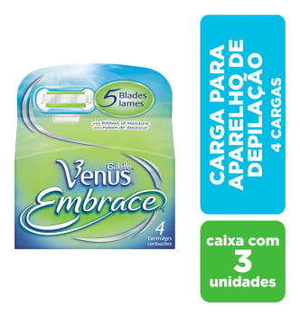 Venus Embrace Depilação Feminina - Carga 4 Cartuchos - Cx 3