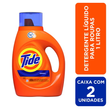 Tide Detergente Liquido P/ Roupas 1 L - Kit Com 2 Un