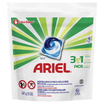 Detergente Lava Roupas Ariel 3 Em 1 Pods - 16 Cápsulas